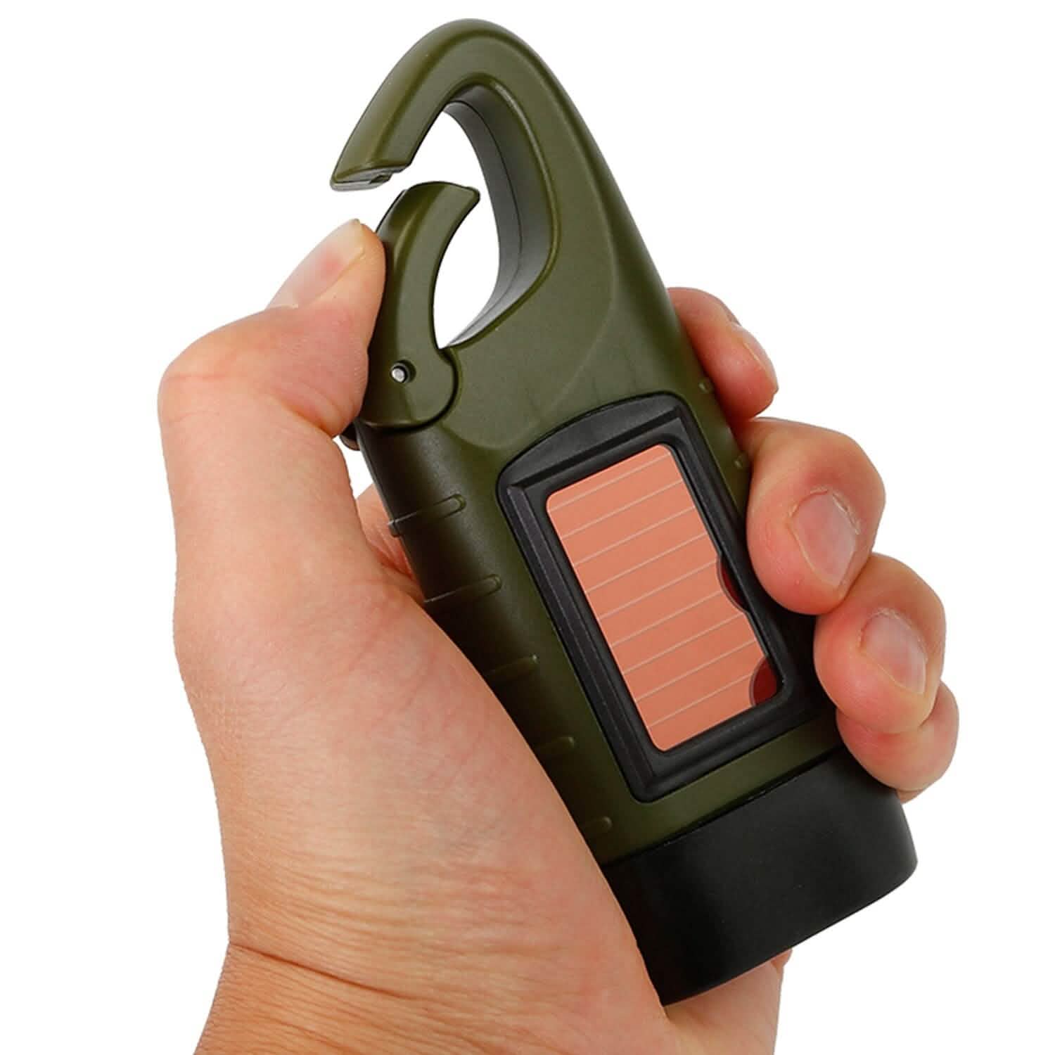 2-Pack: Hand Crank Solar Powered Flashlight Outdoor Recreation - Tophatter Daily Deals