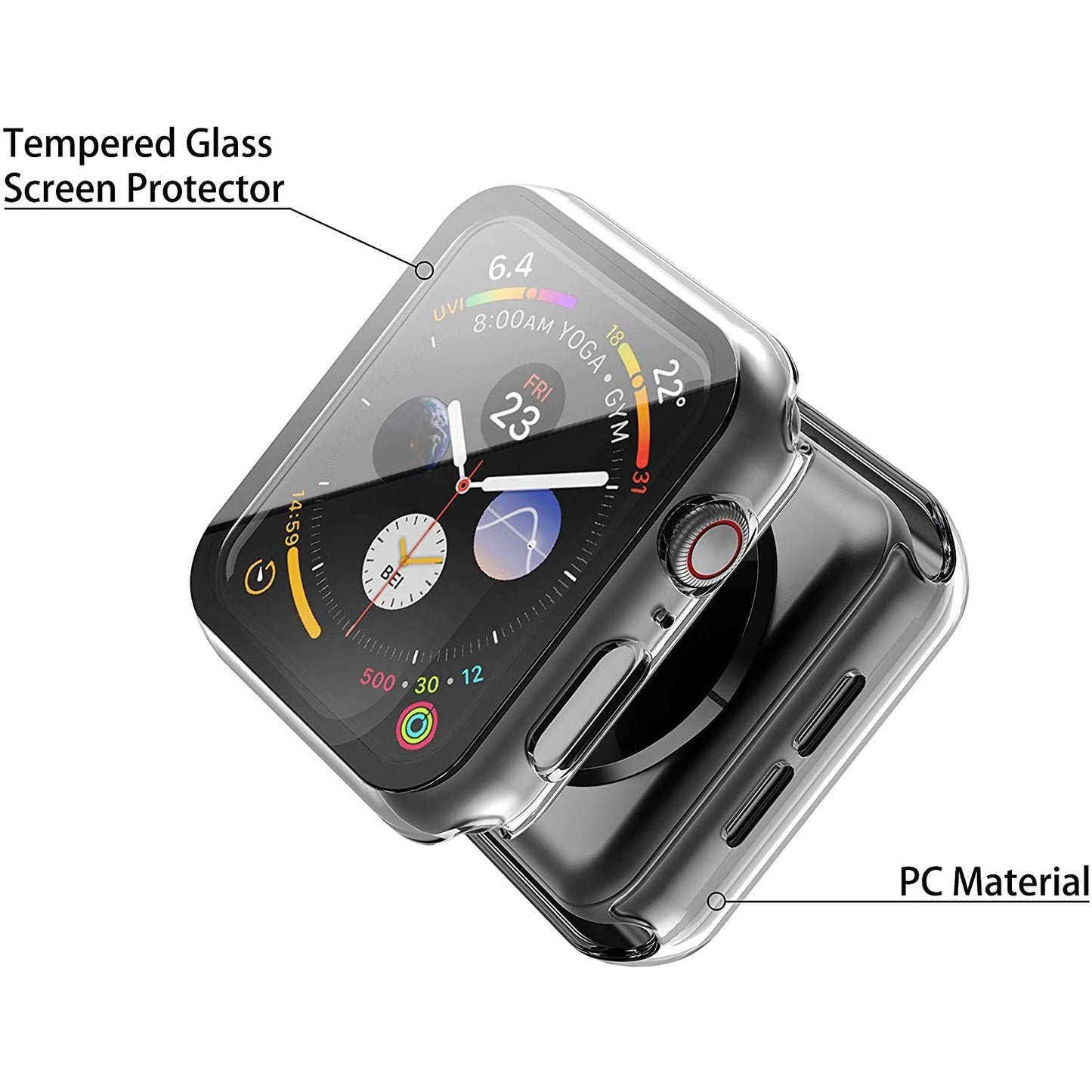 2-Pack: Hard PC Case with Tempered Glass Screen Protector Screen Protector - Tophatter Daily Deals