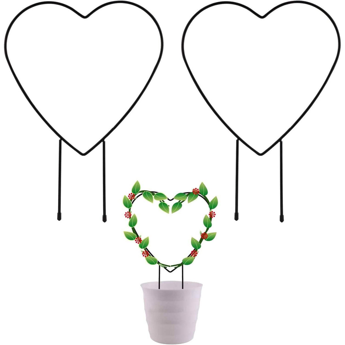 2-Pack: Heart-Shaped Plant Support Stake Garden & Patio - Tophatter Daily Deals