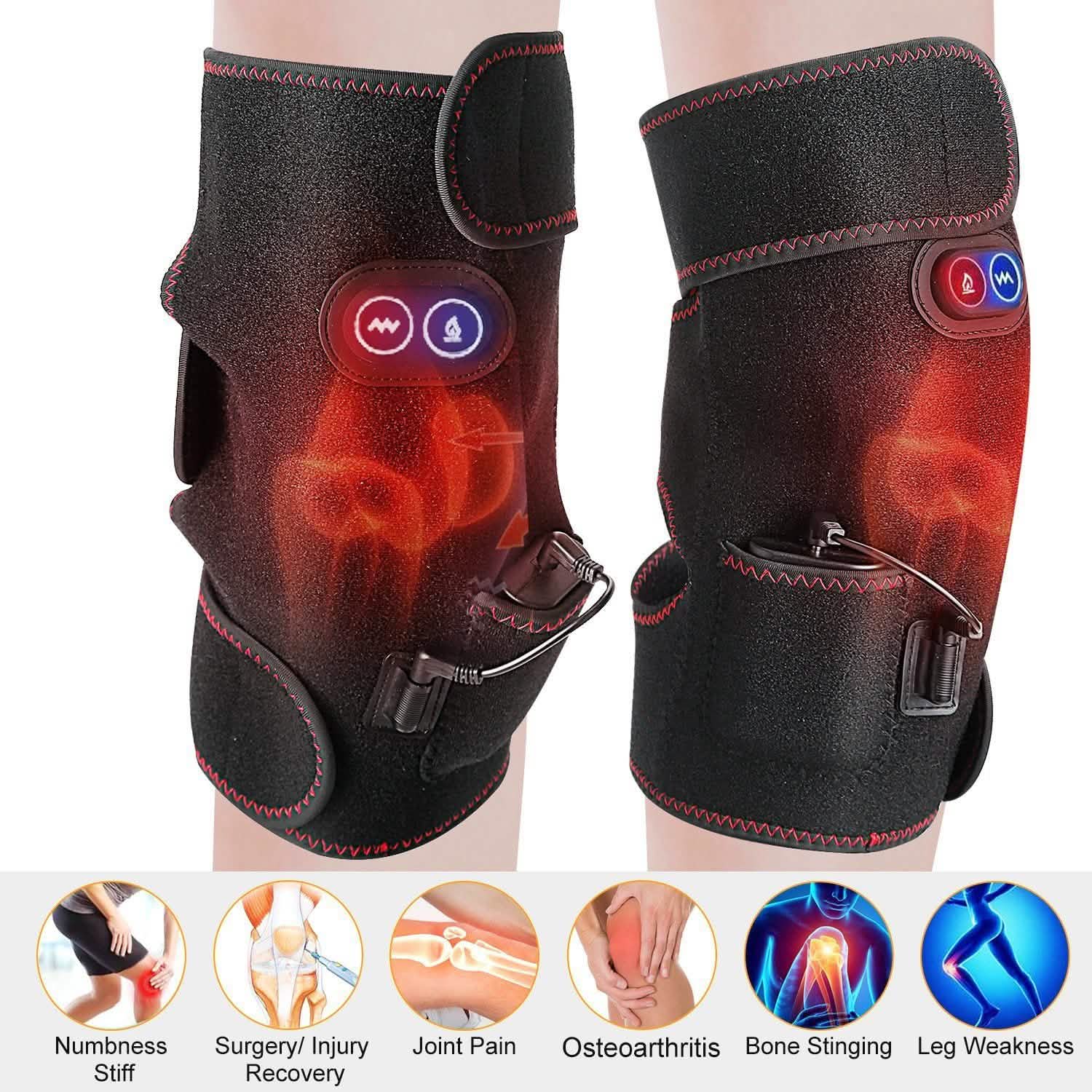 2-Pack: Heated Knee Massage Wrap Health & Wellness - Tophatter Daily Deals