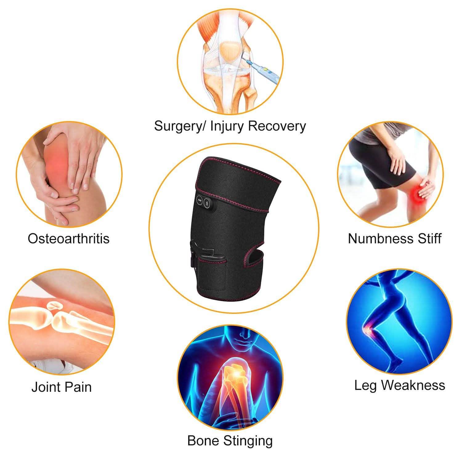 2-Pack: Heated Knee Massage Wrap Health & Wellness - Tophatter Daily Deals