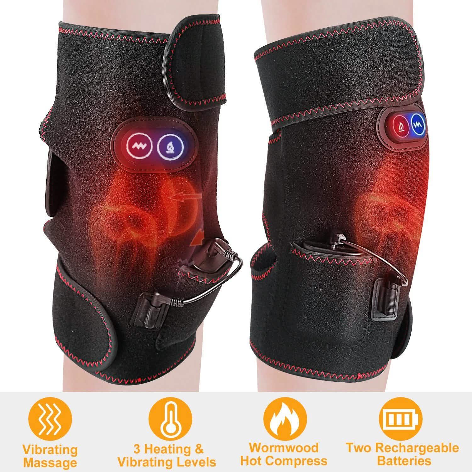 2-Pack: Heated Knee Massage Wrap Health & Wellness - Tophatter Daily Deals