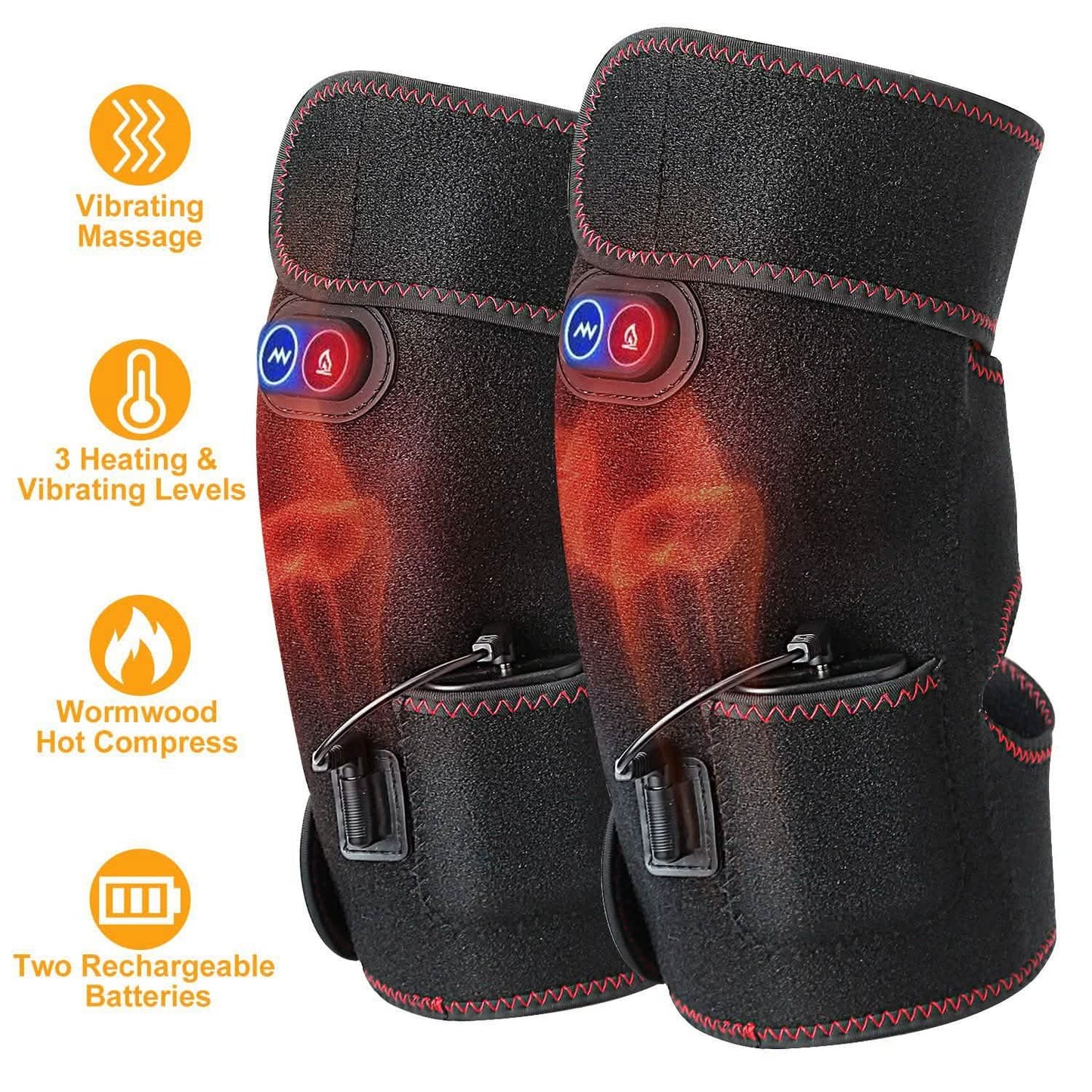 2-Pack: Heated Knee Massage Wrap Health & Wellness - Tophatter Daily Deals