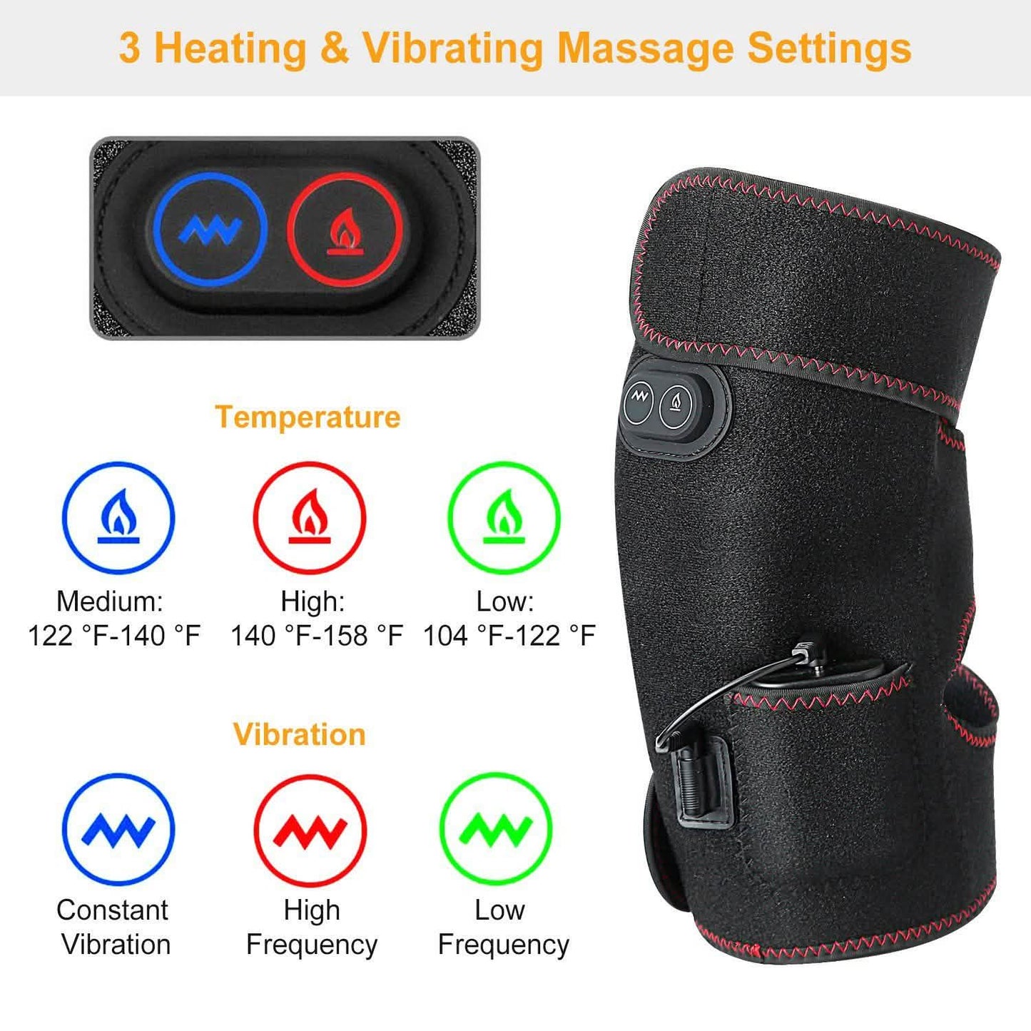 2-Pack: Heated Knee Massage Wrap Health & Wellness - Tophatter Daily Deals