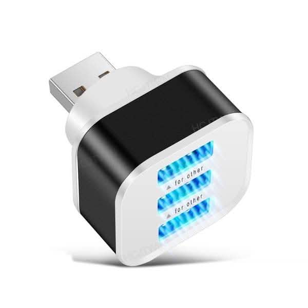 2-Pack: High Speed USB HUB 3 Ports Splitter Black USB Hubs & Docking Stations - Tophatter Daily Deals
