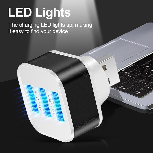 2-Pack: High Speed USB HUB 3 Ports Splitter USB Charger - Tophatter Daily Deals
