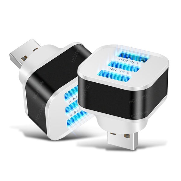 2-Pack: High Speed USB HUB 3 Ports Splitter USB Charger - Tophatter Daily Deals