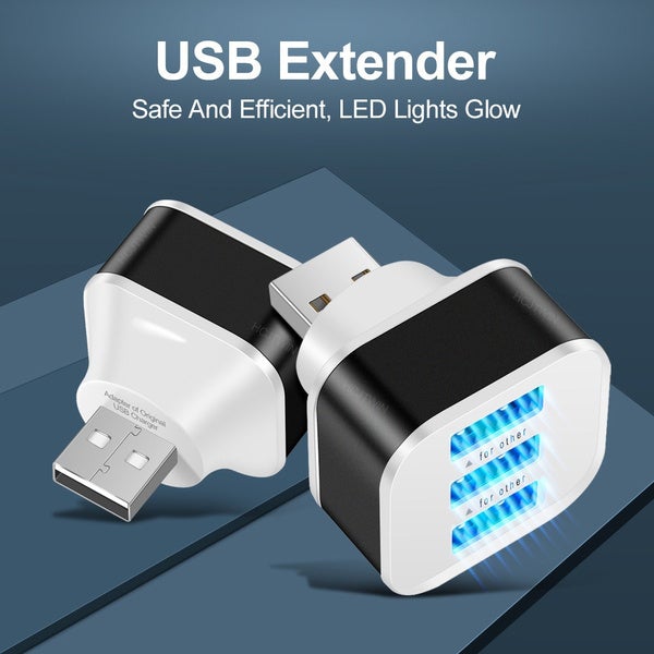 2-Pack: High Speed USB HUB 3 Ports Splitter USB Charger - Tophatter Daily Deals