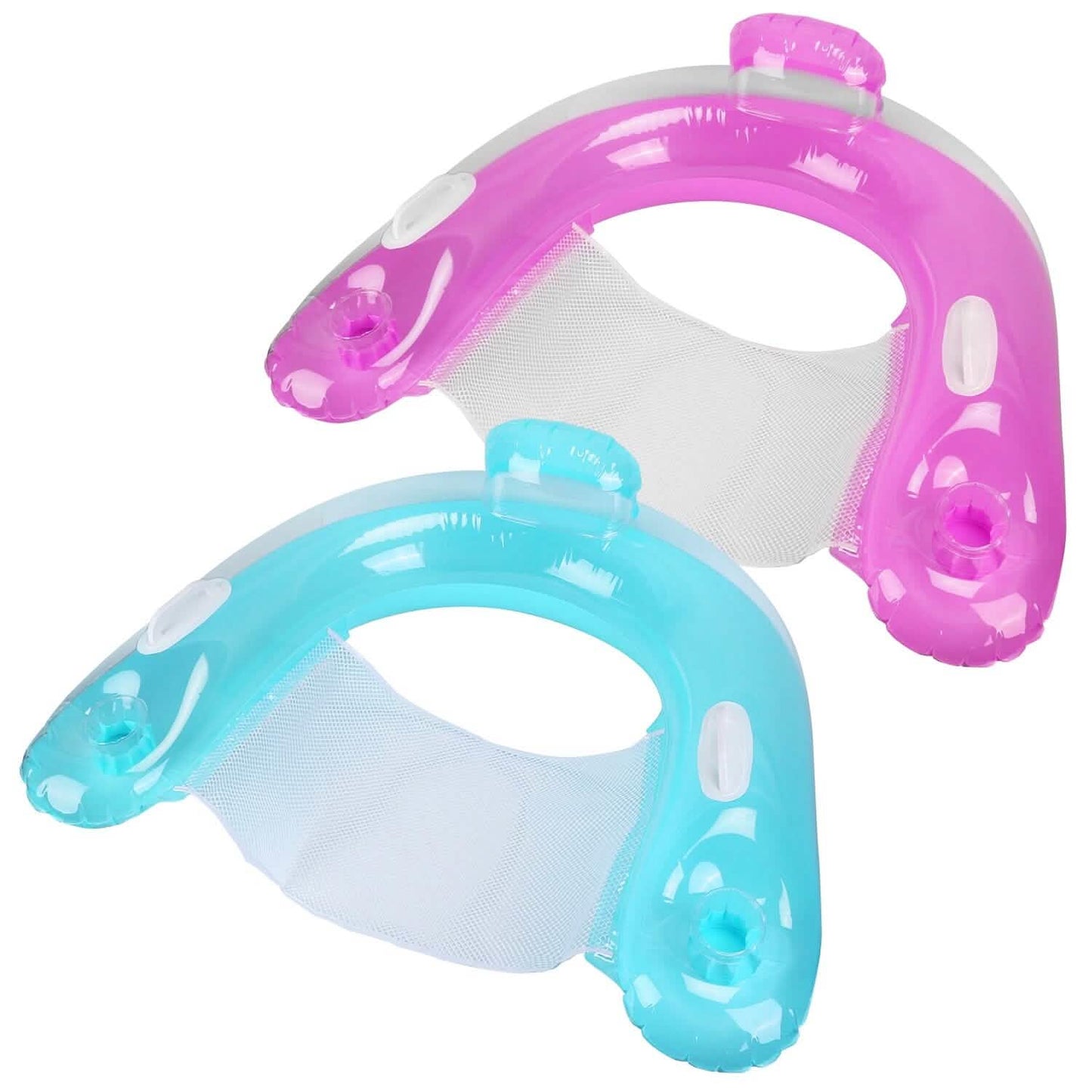 2-Pack: Inflatable Float Pool Chair with Cup Holder Arm Rest Outdoor Recreation - Tophatter Daily Deals
