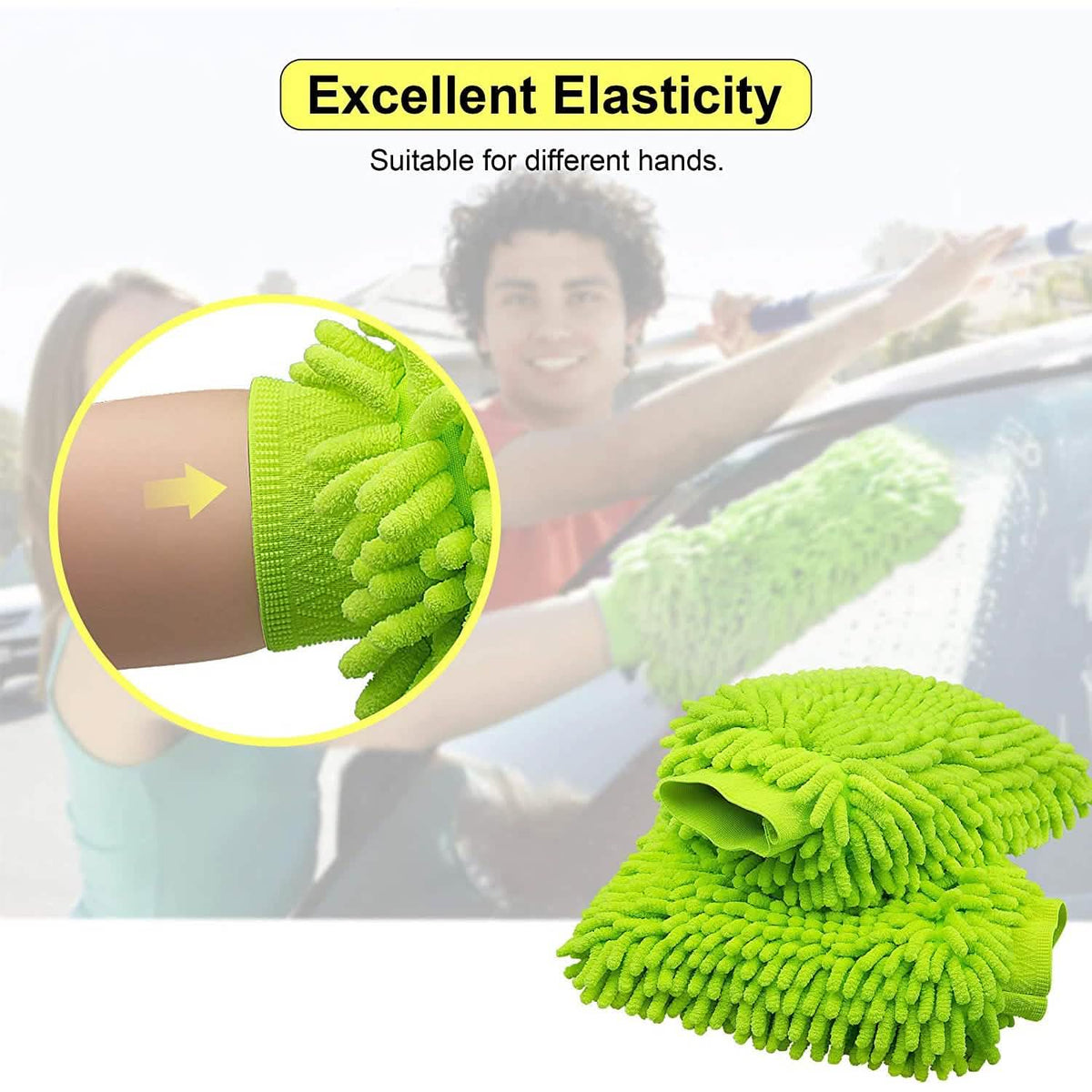 2-Pack: Large Size Microfiber Car Wash Mitt Automotive - Tophatter Daily Deals