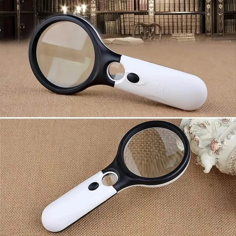 2-Pack: LED Light 45x Magnifying Glass Lens Mini Pocket Handheld Microscope School, Office & Art Supplies - Tophatter Daily Deals