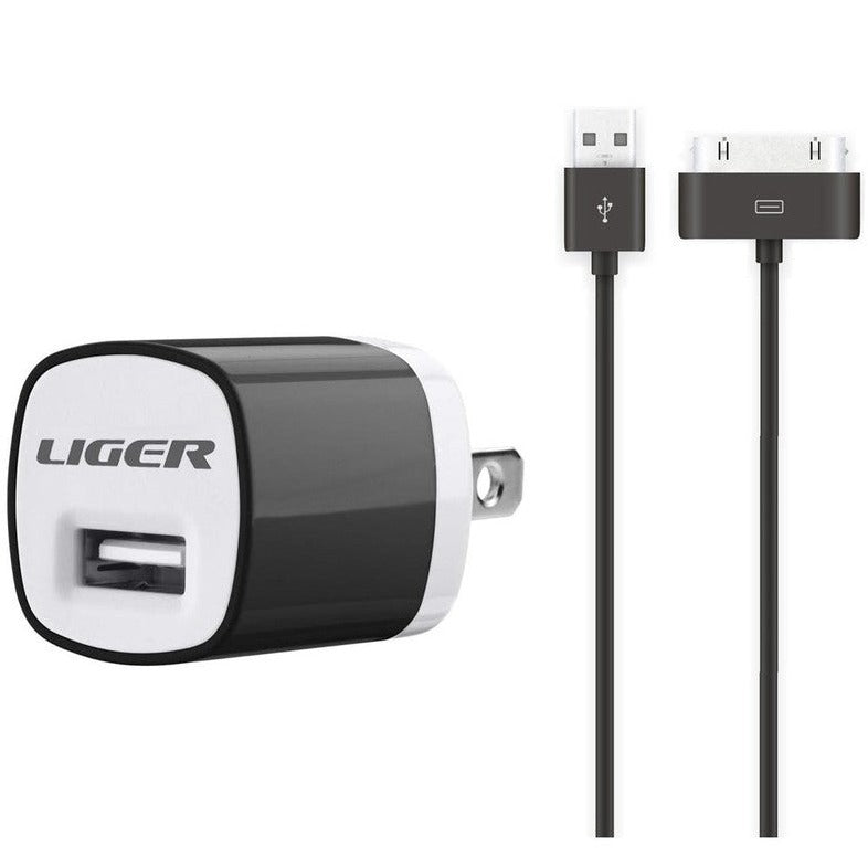 2-Pack: Liger Universal USB Wall Charger - With 30Pin Cable Charging Cable - Tophatter Daily Deals