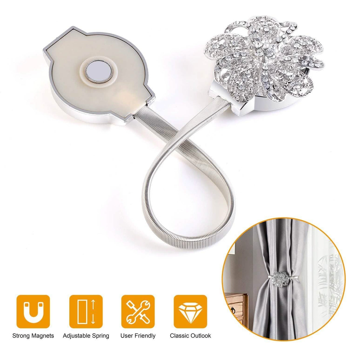 2-Pack: Magnetic Curtain Tiebacks Furniture & Decor - Tophatter Daily Deals