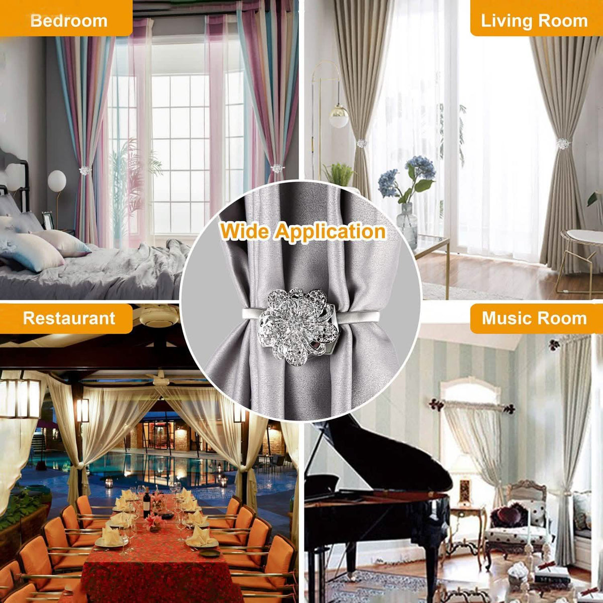 2-Pack: Magnetic Curtain Tiebacks Furniture & Decor - Tophatter Daily Deals
