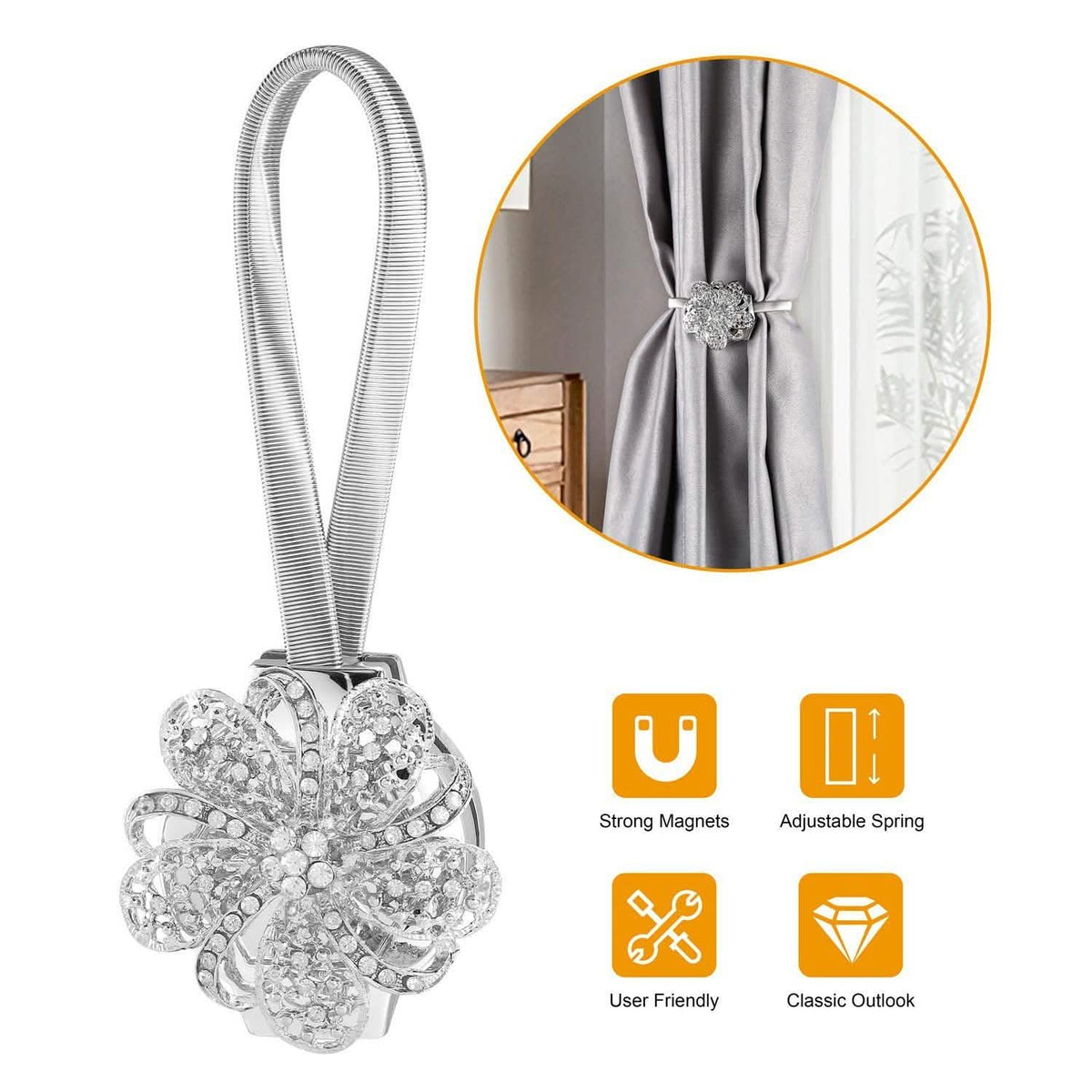 2-Pack: Magnetic Curtain Tiebacks Furniture & Decor - Tophatter Daily Deals