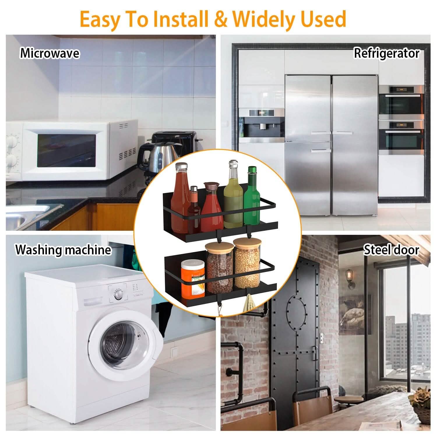 2-Pack: Magnetic Spice Holder Rack Organizer Kitchen Storage - Tophatter Daily Deals