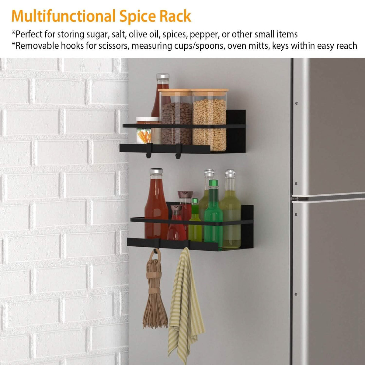2-Pack: Magnetic Spice Holder Rack Organizer Kitchen Storage - Tophatter Daily Deals