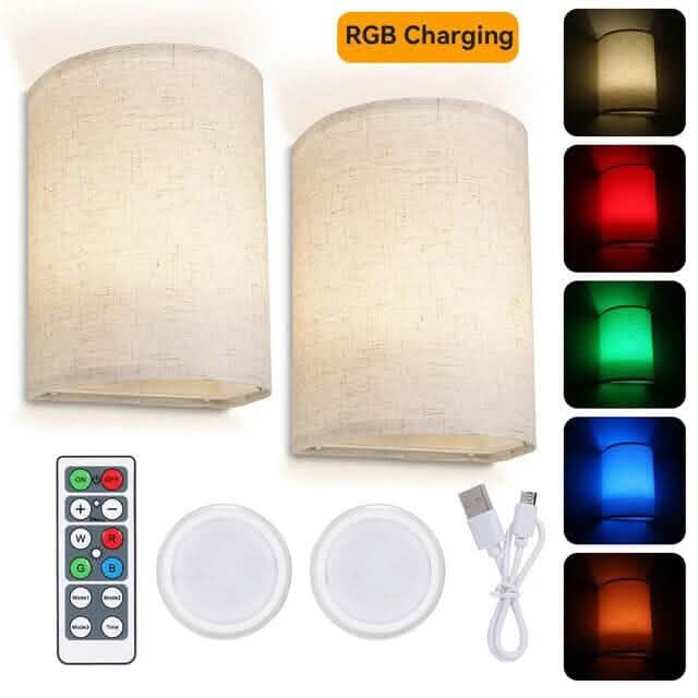 2-Pack: Magnetic Wireless Wall Sconce Lighting Indoor Lighting - Tophatter Daily Deals