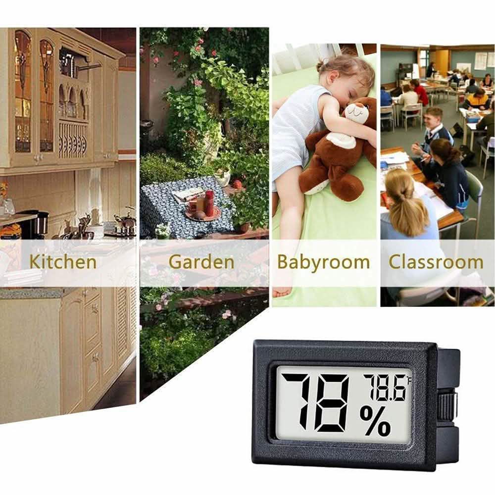 2-Pack: Mini Digital Hygrometer Gauge Indoor Thermometer Household Appliances - Tophatter Daily Deals