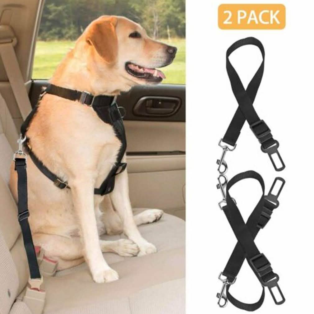 2-Pack: Multipurpose Pet Safety Vehicle Seat Belt Pet Supplies - Tophatter Daily Deals