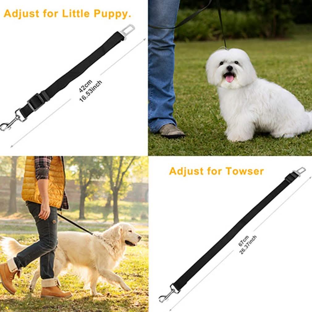 2-Pack: Multipurpose Pet Safety Vehicle Seat Belt Pet Supplies - Tophatter Daily Deals