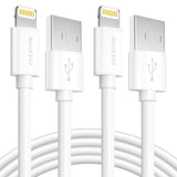 2-Pack: Overtime Apple MFI Certified iPhone Charger Lightning Cable 10 Foot Charging Cable - Tophatter Daily Deals