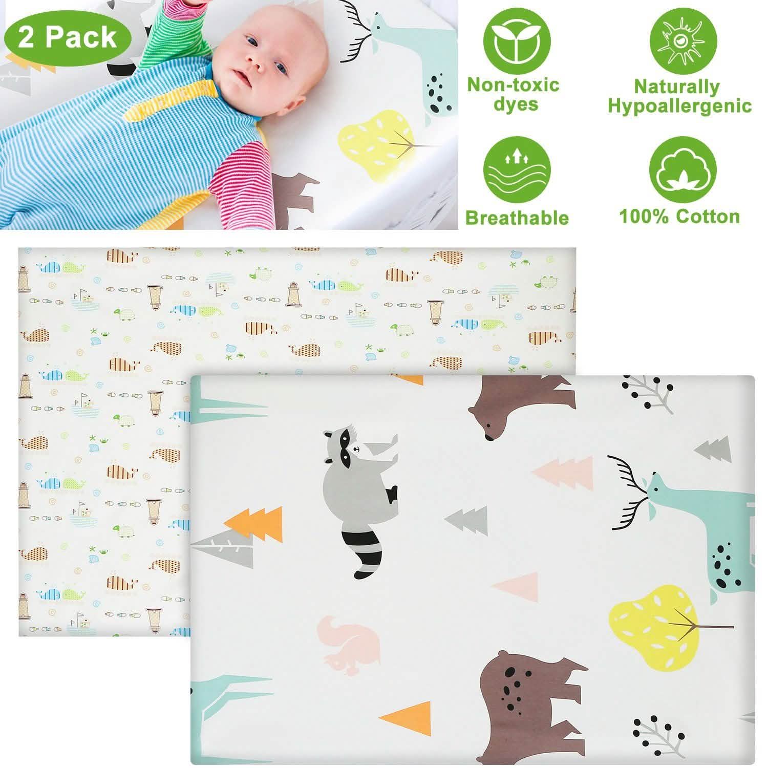 2-Pack: Pack N Play Portable Crib Sheet Baby Gear - Tophatter Daily Deals