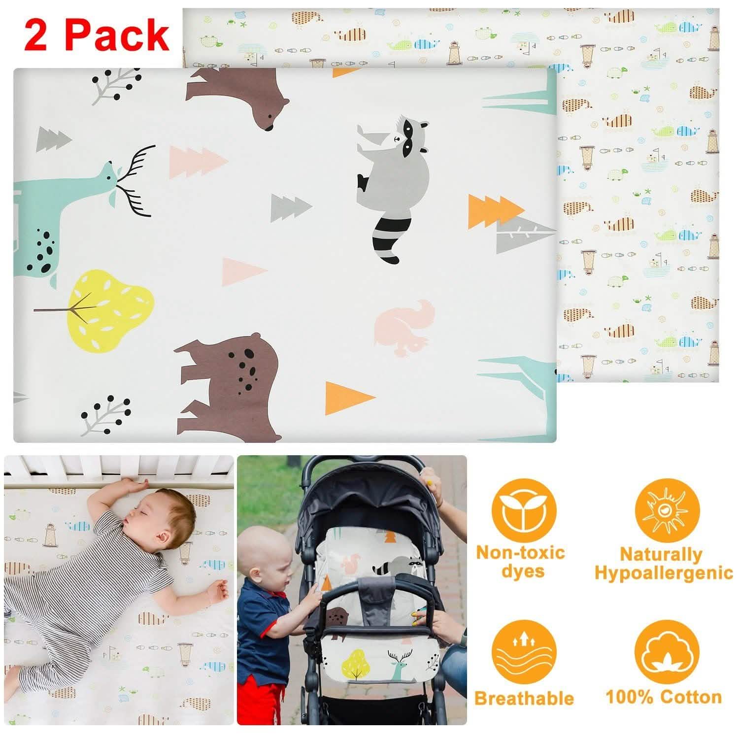 2-Pack: Pack N Play Portable Crib Sheet Baby Gear - Tophatter Daily Deals