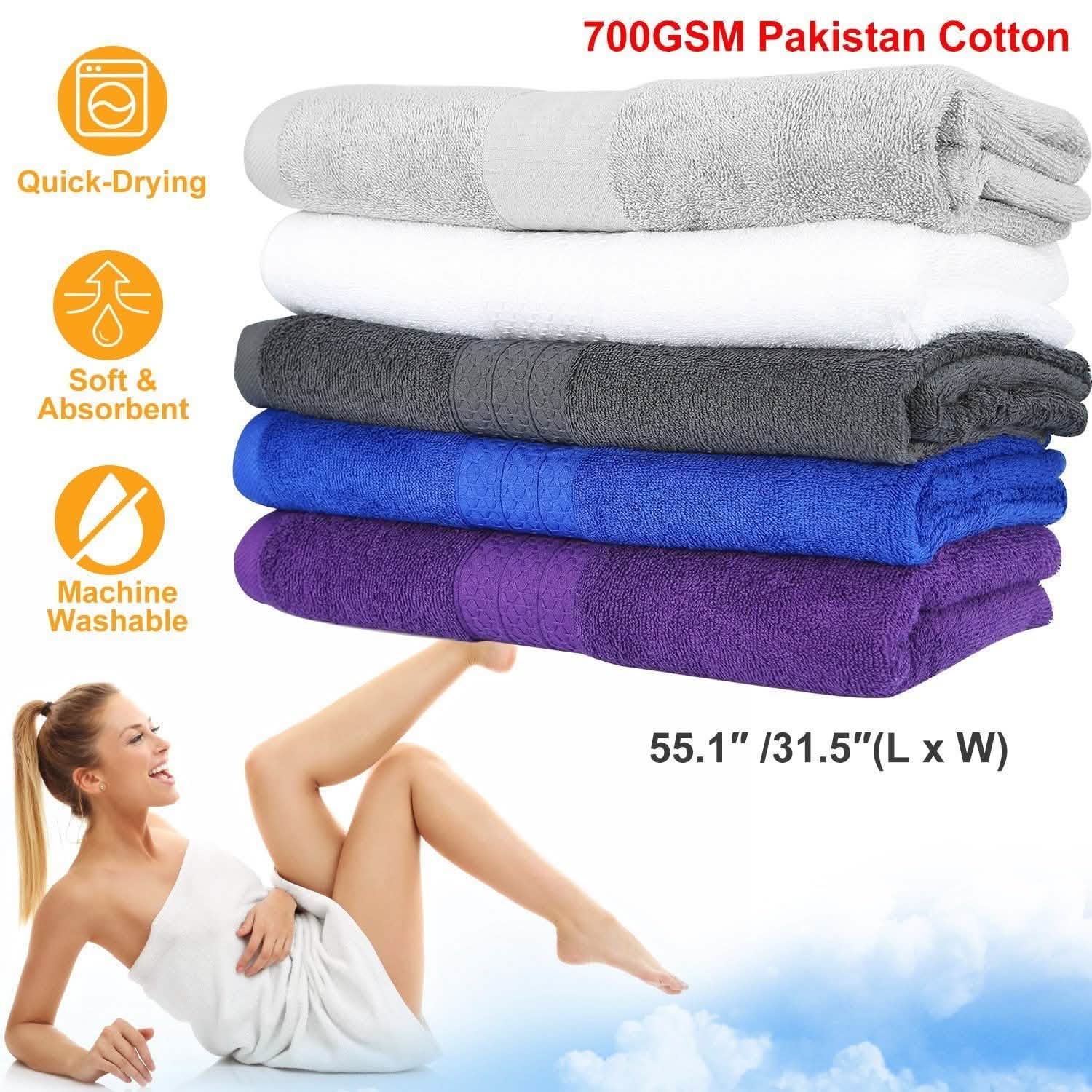 2-Pack: Pakistan Cotton Bath Towel Bath - Tophatter Daily Deals