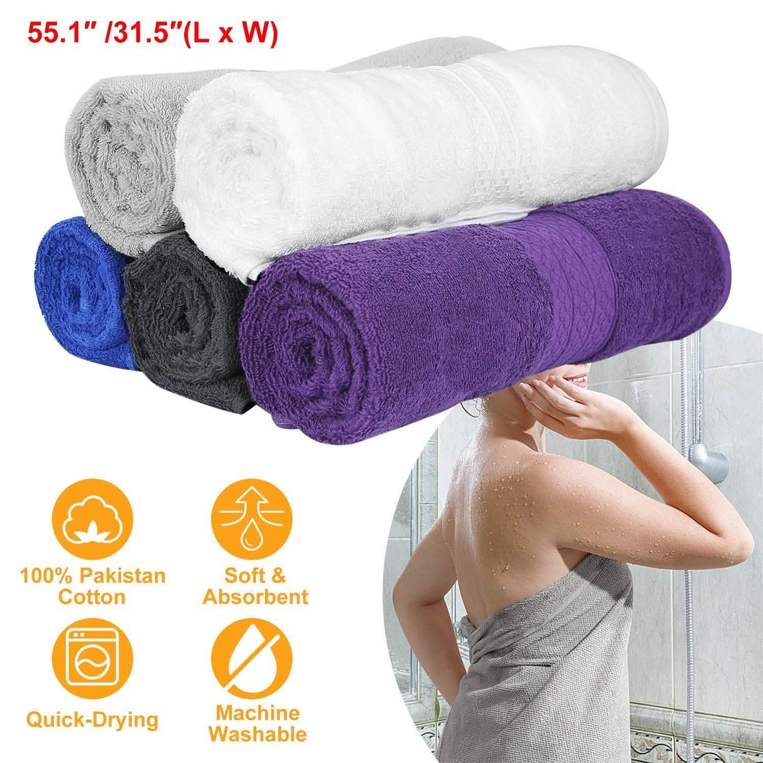 2-Pack: Pakistan Cotton Bath Towel Bath - Tophatter Daily Deals