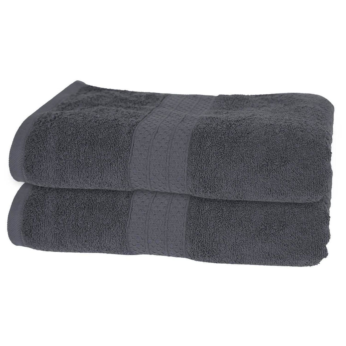 2-Pack: Pakistan Cotton Bath Towel Gray Bath - Tophatter Daily Deals