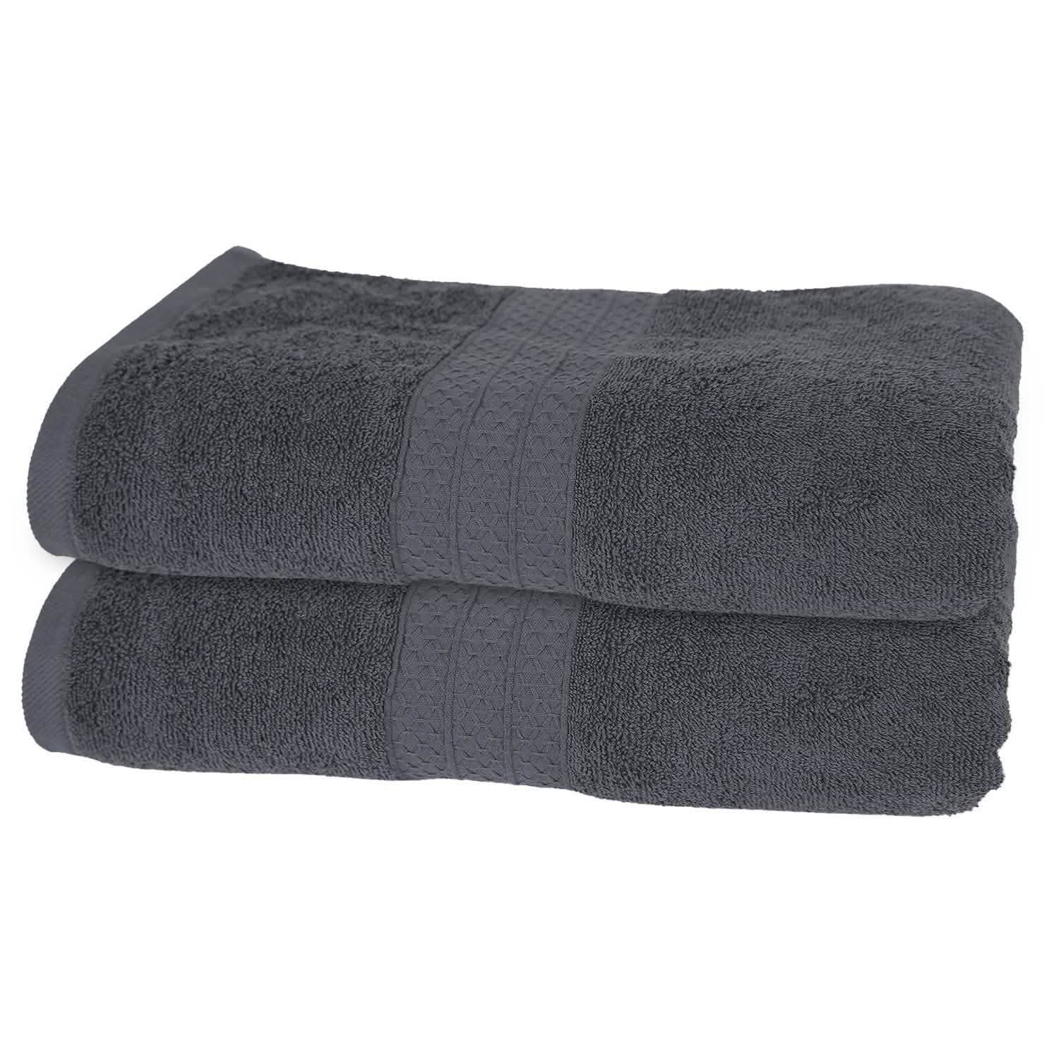 2-Pack: Pakistan Cotton Bath Towel Gray Bath - Tophatter Daily Deals