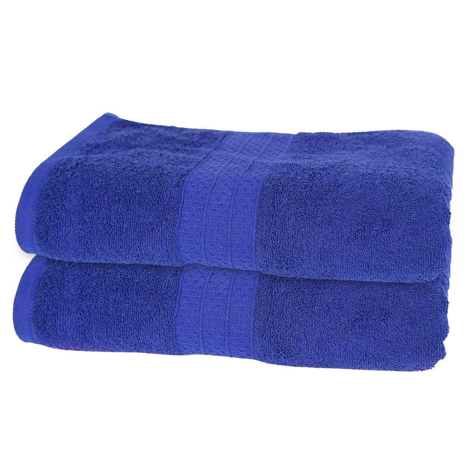 2-Pack: Pakistan Cotton Bath Towel Royal Blue Bath - Tophatter Daily Deals