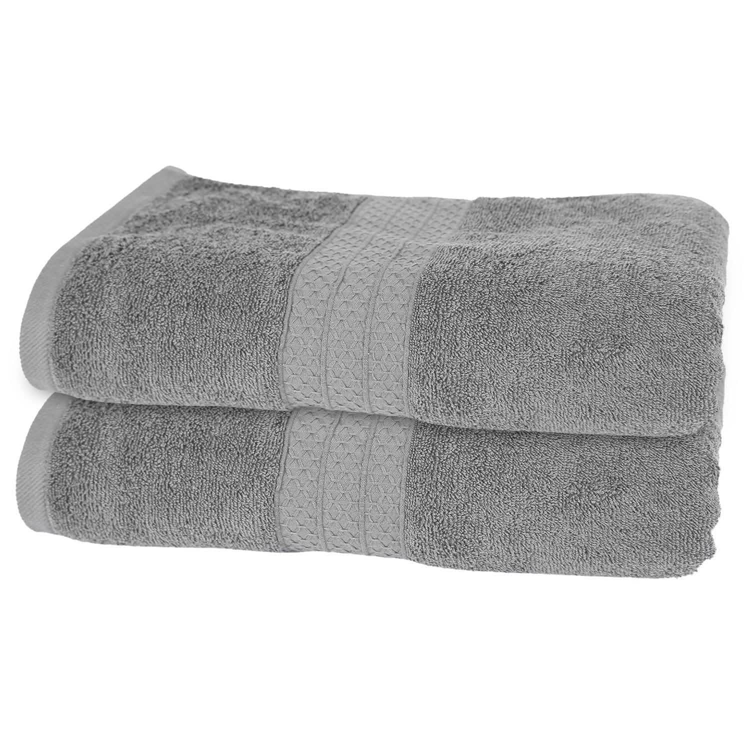 2-Pack: Pakistan Cotton Bath Towel Silver Bath - Tophatter Daily Deals