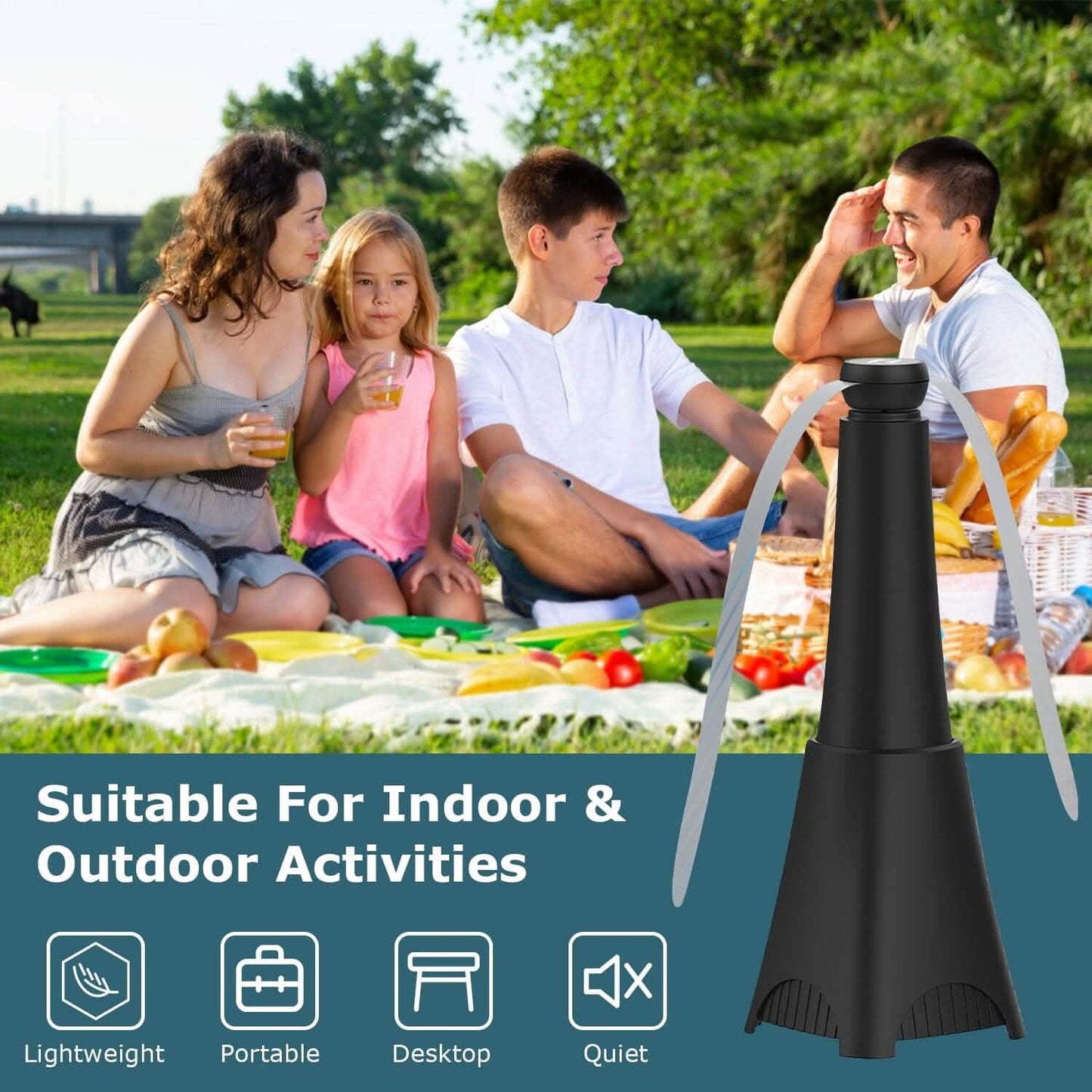 2-Pack: Portable Reflective Fly Repellent Fan Rechargeable Battery Powered Pest Control - Tophatter Daily Deals
