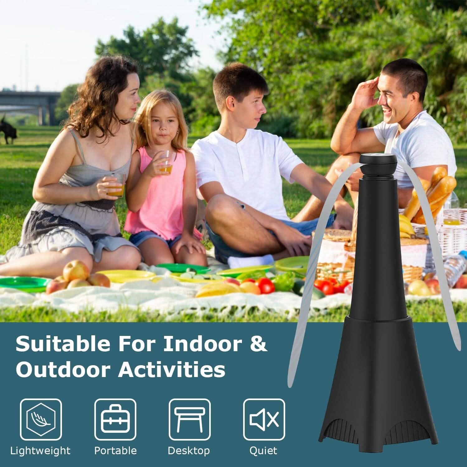 2-Pack: Portable Reflective Fly Repellent Fan Rechargeable Battery Powered Pest Control - Tophatter Daily Deals