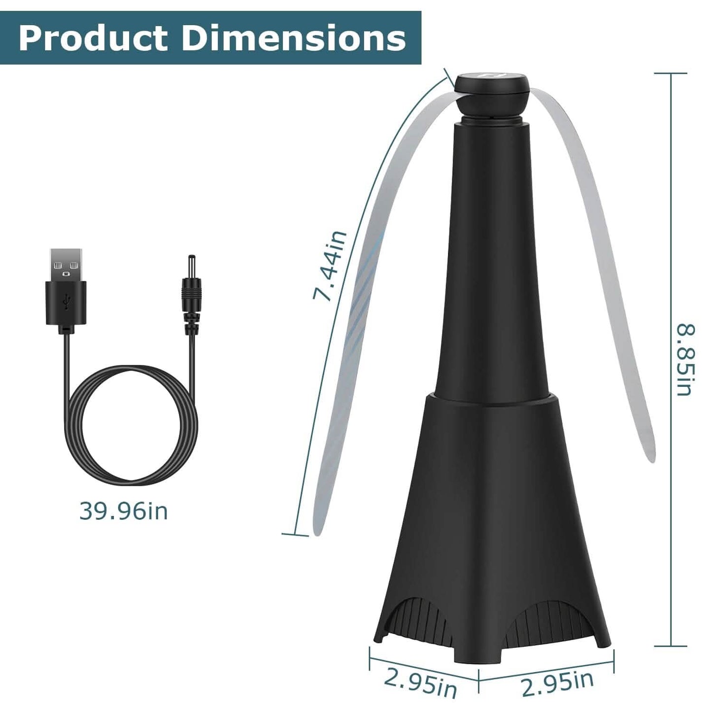 2-Pack: Portable Reflective Fly Repellent Fan Rechargeable Battery Powered Pest Control - Tophatter Daily Deals