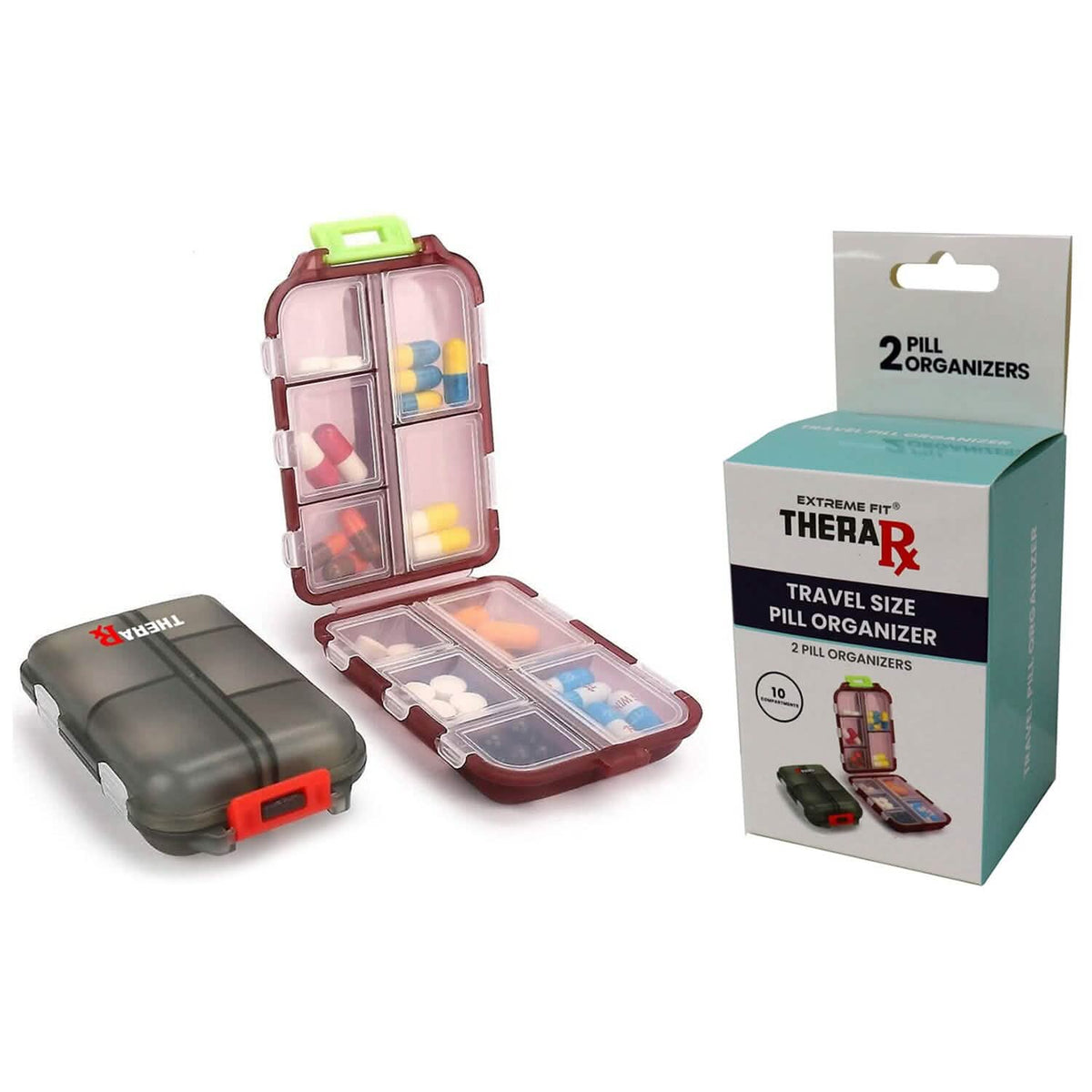 2-Pack: Portable Weekly Travel Pill Organizer Case Health & Wellness - Tophatter Daily Deals