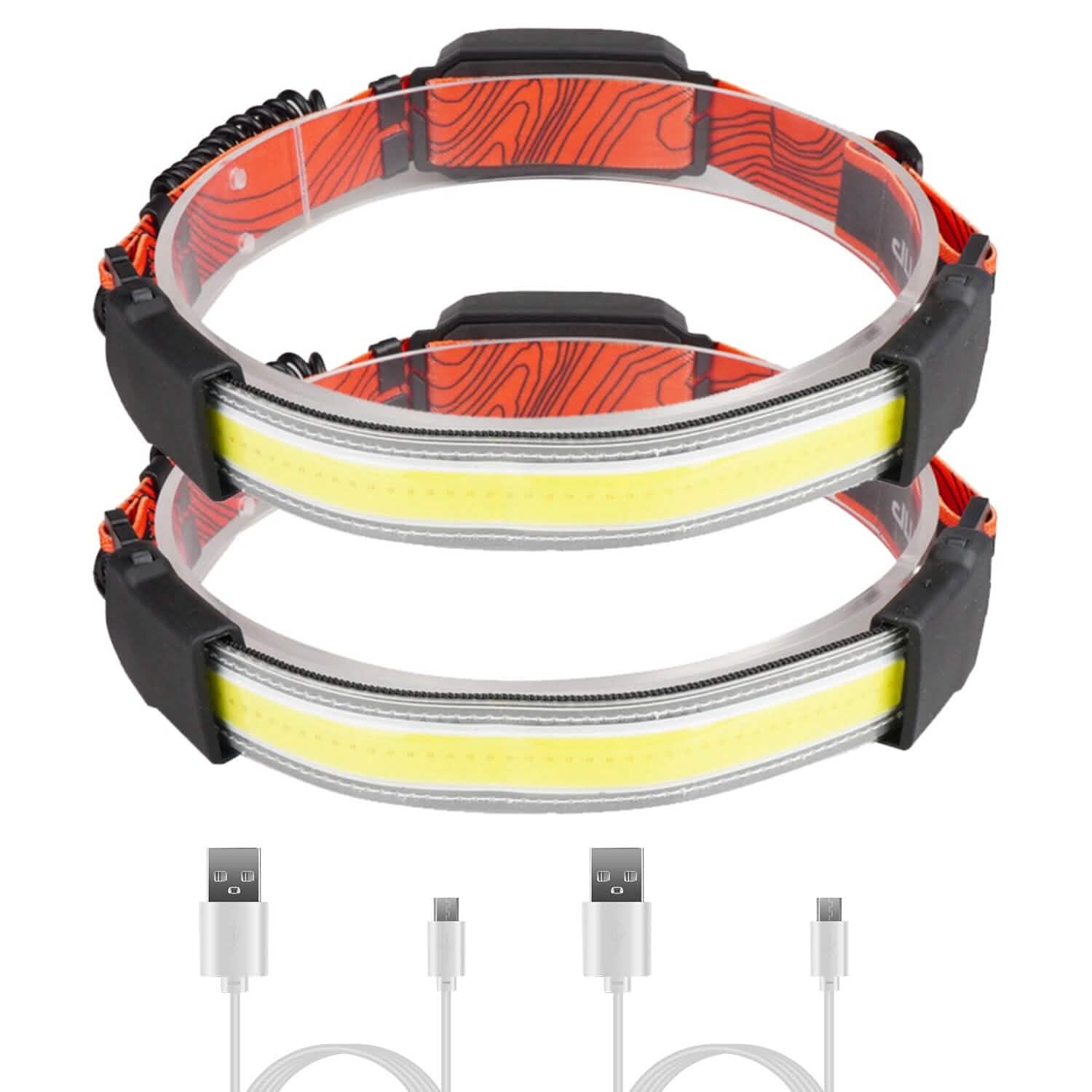 2-Pack: Rechargeable Headlamp 3 Light Modes Hand-Free Outdoor Recreation - Tophatter Daily Deals