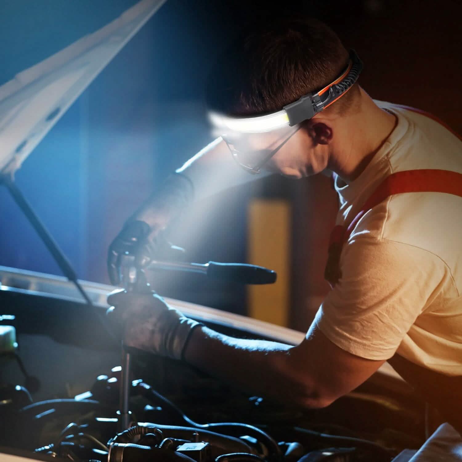 2-Pack: Rechargeable Headlamp 3 Light Modes Hand-Free Outdoor Recreation - Tophatter Daily Deals