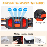 2-Pack: Rechargeable Headlamp 3 Light Modes Hand-Free Outdoor Recreation - Tophatter Daily Deals