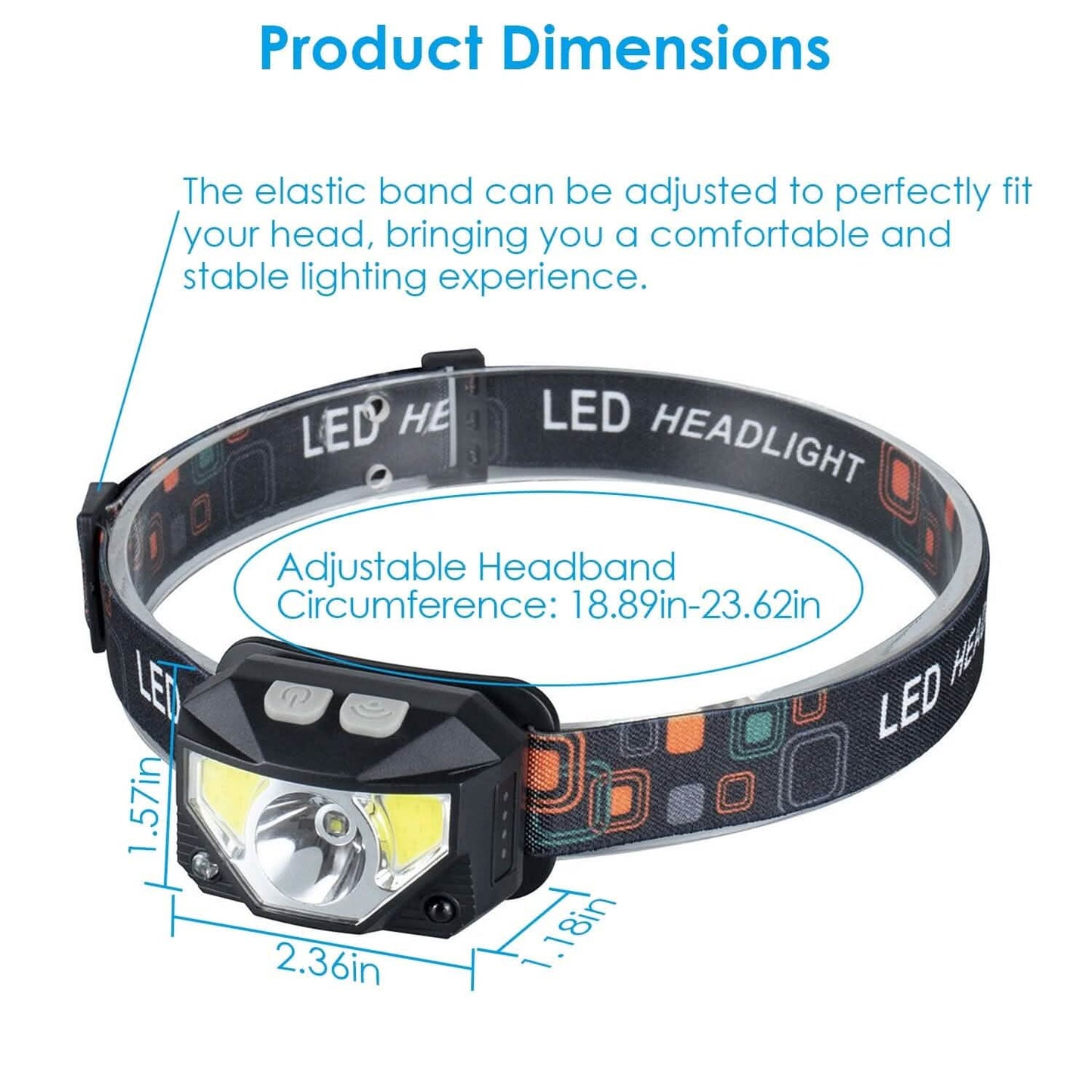 2-Pack: Rechargeable Motion Sensor Headlamp 6 Light Modes Headlight Outdoor Recreation - Tophatter Daily Deals
