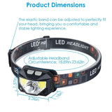 2-Pack: Rechargeable Motion Sensor Headlamp 6 Light Modes Headlight Outdoor Recreation - Tophatter Daily Deals