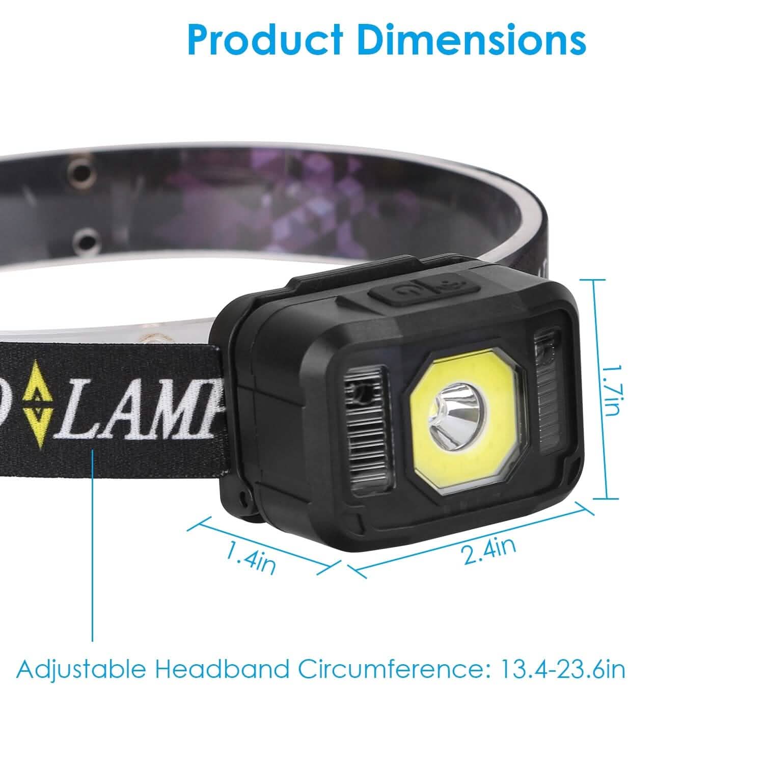 2-Pack: Rechargeable Motion Sensor Headlamp 6 Light Modes Outdoor Recreation - Tophatter Daily Deals