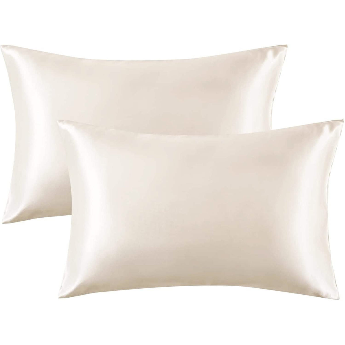 2-Pack: Satin Pillowcases with Envelope Closure Beige Bedding - Tophatter Daily Deals
