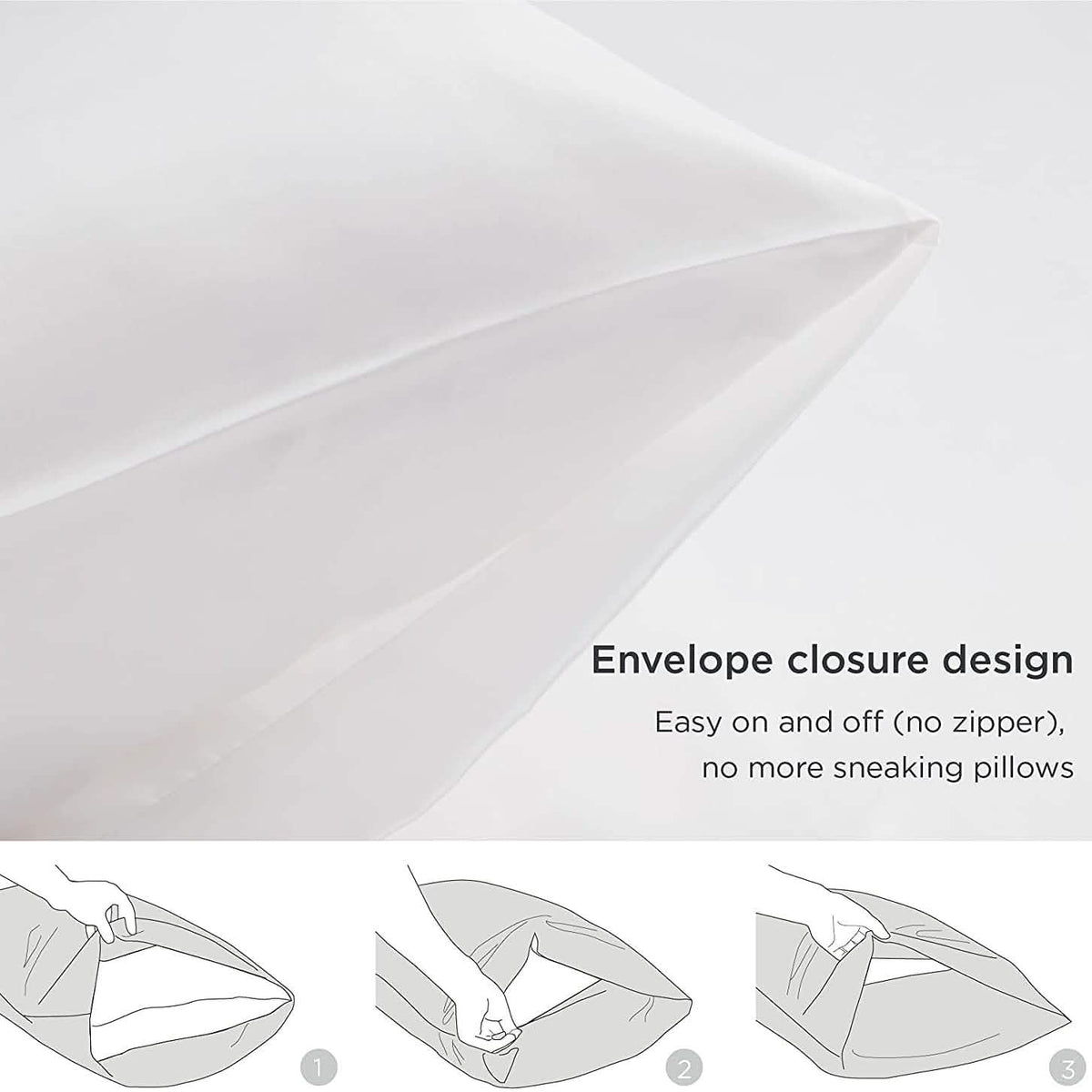 2-Pack: Satin Pillowcases with Envelope Closure Bedding - Tophatter Daily Deals