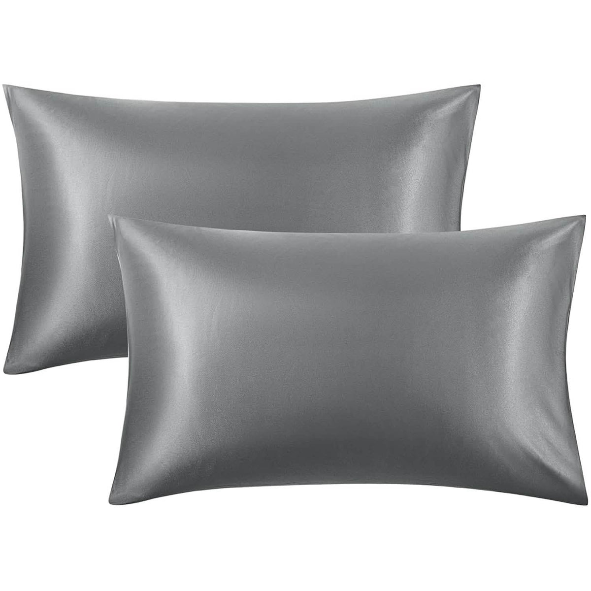 2-Pack: Satin Pillowcases with Envelope Closure Dark Gray Bedding - Tophatter Daily Deals