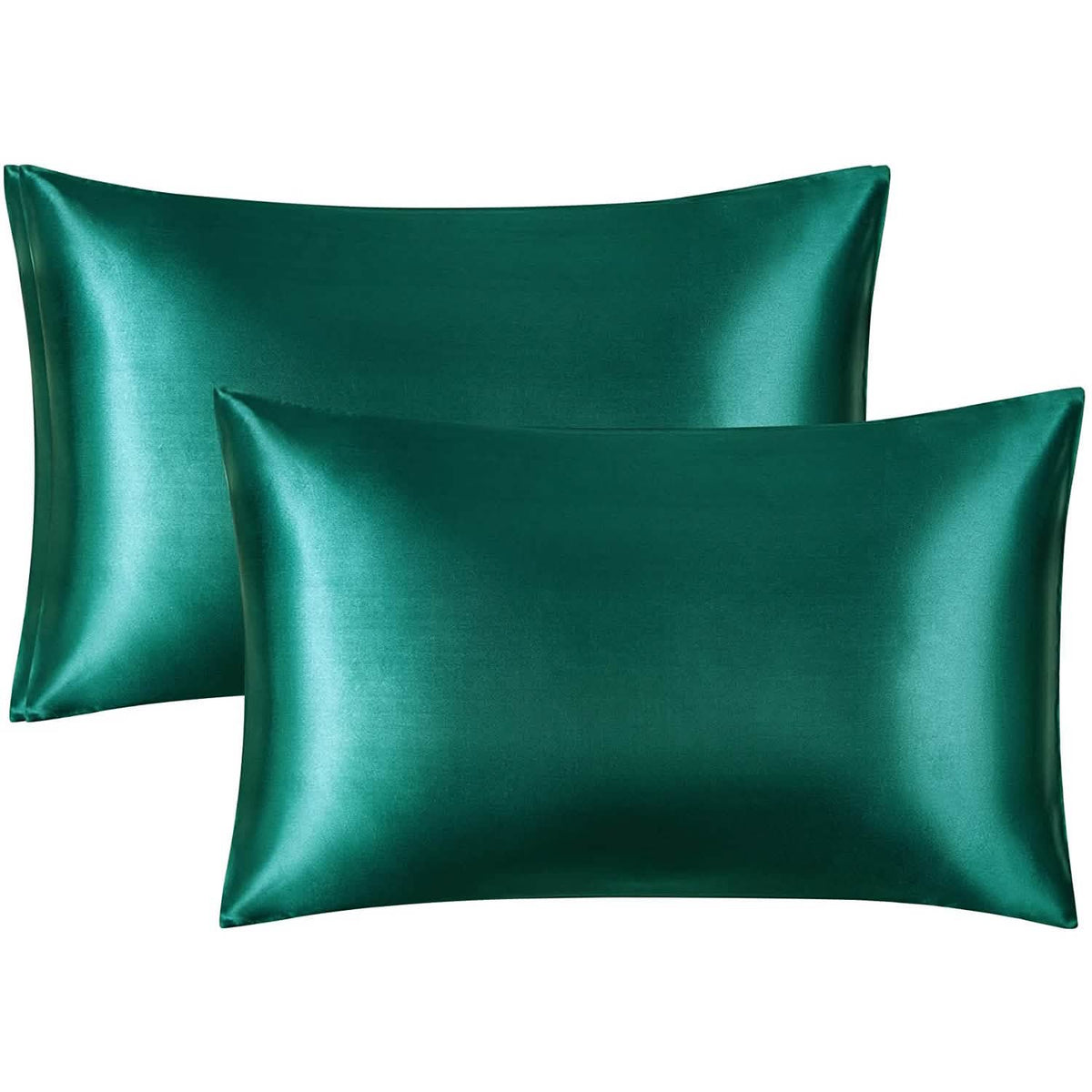 2-Pack: Satin Pillowcases with Envelope Closure Dark Green Bedding - Tophatter Daily Deals