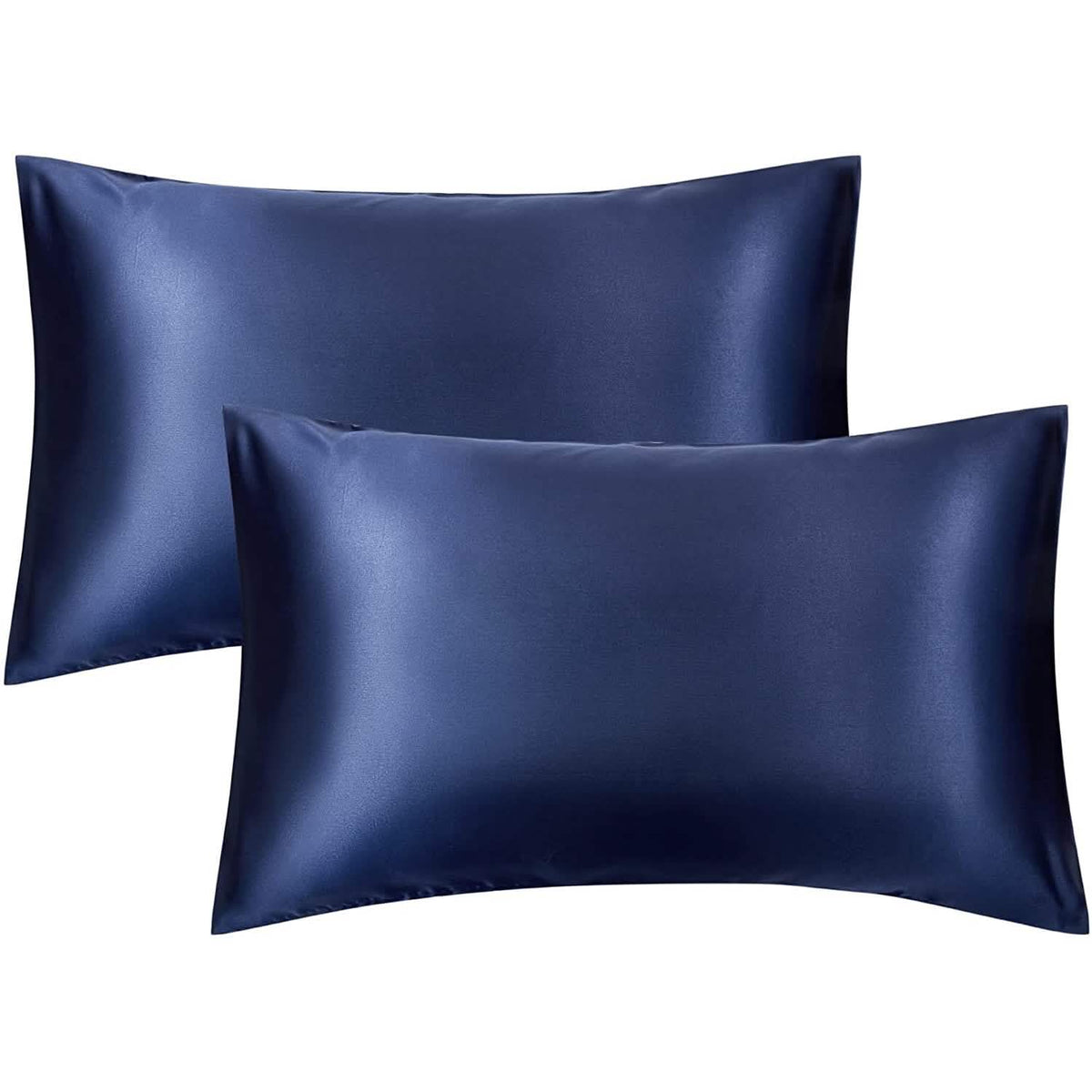 2-Pack: Satin Pillowcases with Envelope Closure Navy Bedding - Tophatter Daily Deals
