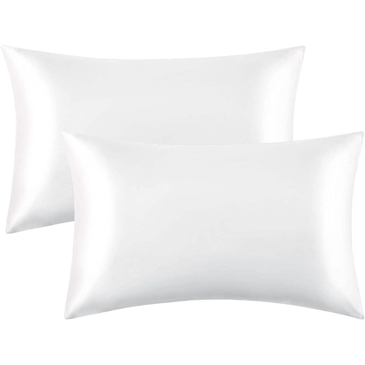 2-Pack: Satin Pillowcases with Envelope Closure White Bedding - Tophatter Daily Deals